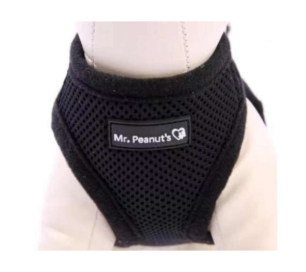 Black - Mr. Peanut's PupTrek Small Dog/Cat Soft Mesh Step In Harness Vest - XLarge