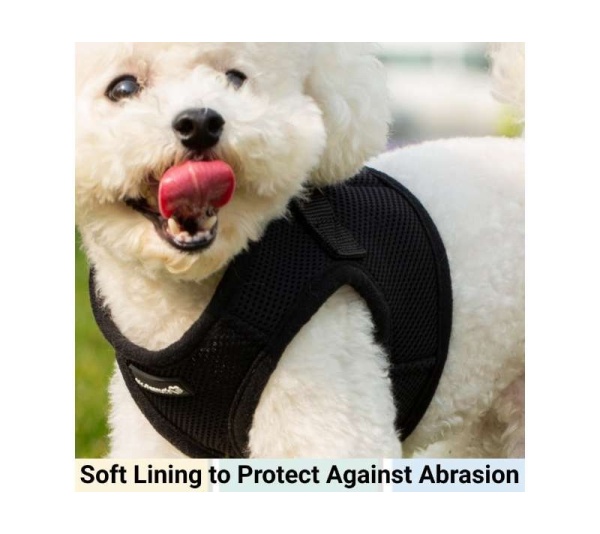 Black - Mr. Peanut's PupTrek Small Dog/Cat Soft Mesh Step In Harness Vest - XLarge