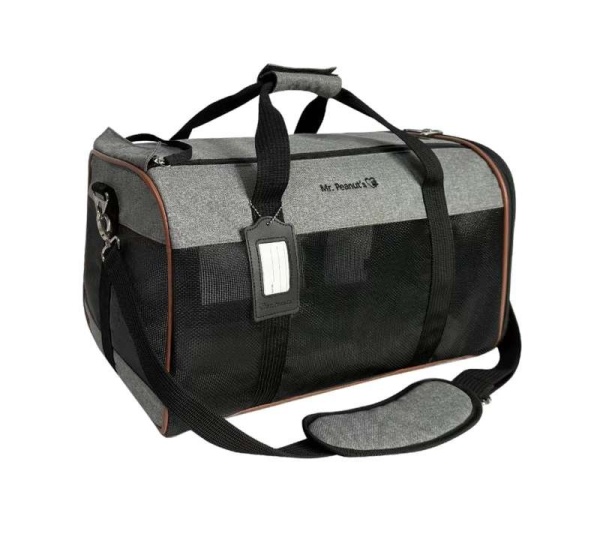 Platinum Gray - Mr. Peanut's Rhodium Series Mini Size Soft Sided Pet Carrier - 18 in L x 12 in W x 9 in H