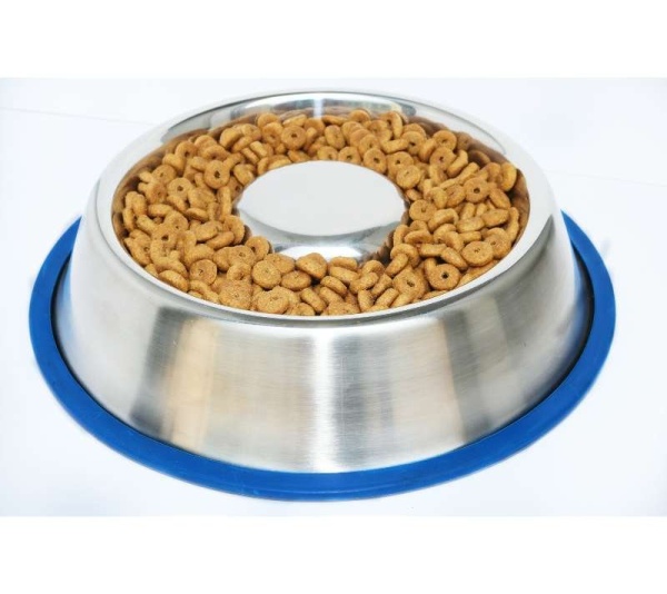 Mr. Peanut's Slow Feed Anti Bloat Dog Bowl with Bonded Silicone Base - Small
