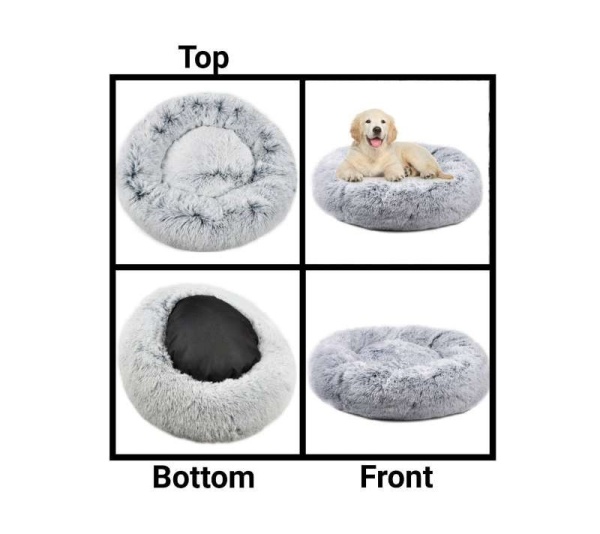 Gray Two Tone - Mr. Peanut's OrthoPlush Pet Bed - 23 in