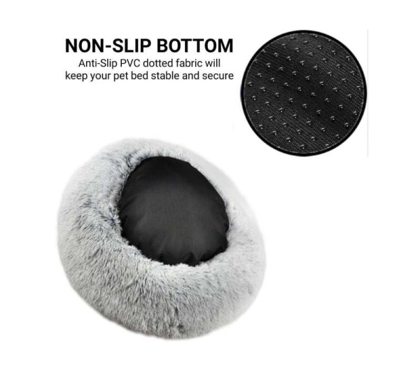 Gray Two Tone - Mr. Peanut's OrthoPlush Pet Bed - 23 in