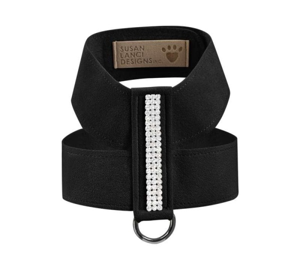 Black - Susan Lanci Designs 3 Row Giltmore Crystals Tinkie Harness - Large