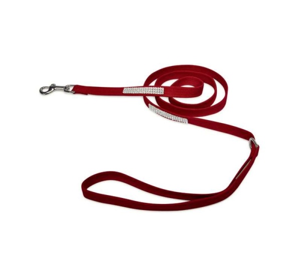 Tiffi Blue - Susan Lanci Designs 3 Row Giltmore Crystals Leash - 4 FT