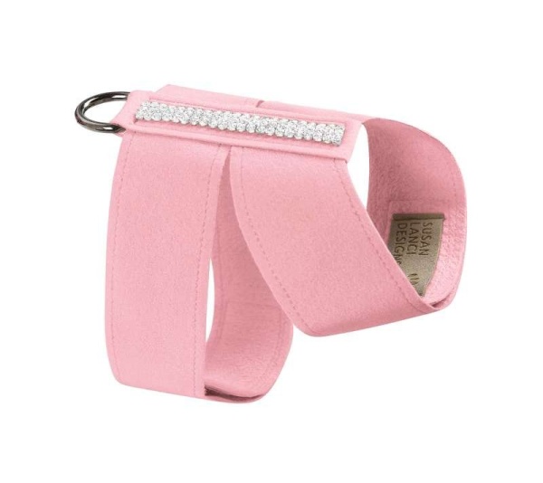 Puppy Pink - Susan Lanci Designs 3 Row Giltmore Crystals Tinkie Harness - Large