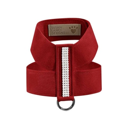 Red - Susan Lanci Designs 3 Row Giltmore Crystals Tinkie Harness - Large