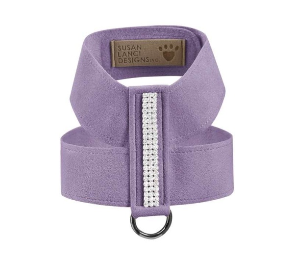 French Lavender - Susan Lanci Designs 3 Row Giltmore Crystals Tinkie Harness - XS