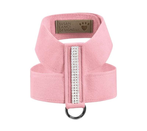 Puppy Pink - Susan Lanci Designs 3 Row Giltmore Crystals Tinkie Harness - Medium