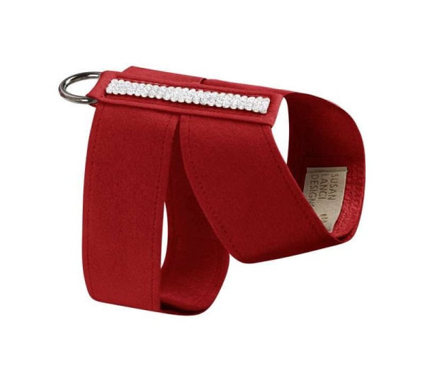 Red - Susan Lanci Designs 3 Row Giltmore Crystals Tinkie Harness - TC