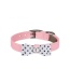 Puppy Pink/Black & White Polka Dot  - Susan Lanci Designs Black & White Polka Dot Big Bow Collar - Large