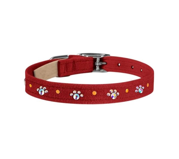Red - Susan Lanci Designs Crystal Paws Collar - Large