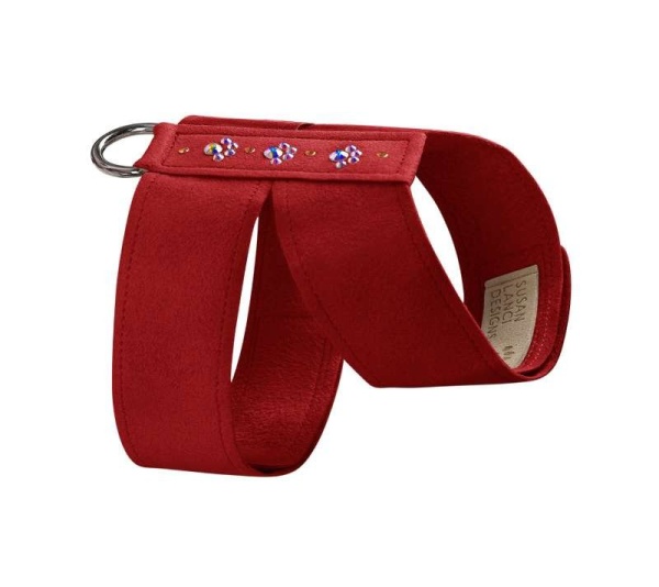 Red - Susan Lanci Designs Crystal Paws Tinkie Harness - Small