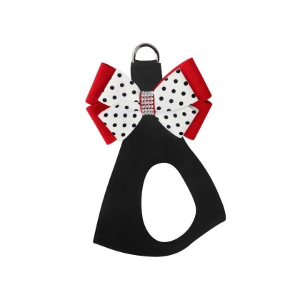 Black - Susan Lanci Designs Minnie Double Nouveau Bow Step In Harness - Small