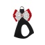 Black - Susan Lanci Designs Minnie Double Nouveau Bow Step In Harness - Small