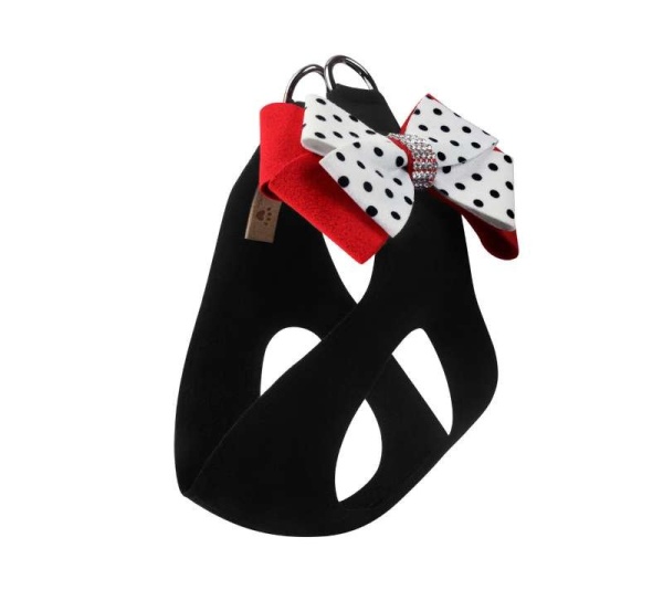 Black - Susan Lanci Designs Minnie Double Nouveau Bow Step In Harness - XL