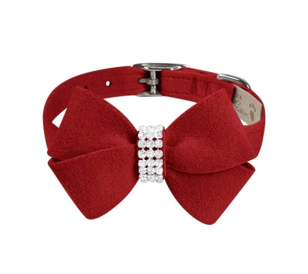 Red - Susan Lanci Designs Nouveau Bow Collar - Large