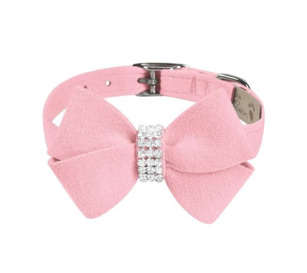 Puppy Pink - Susan Lanci Designs Nouveau Bow Collar - XS