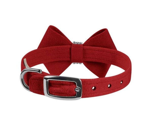 Red - Susan Lanci Designs Nouveau Bow Collar - Medium