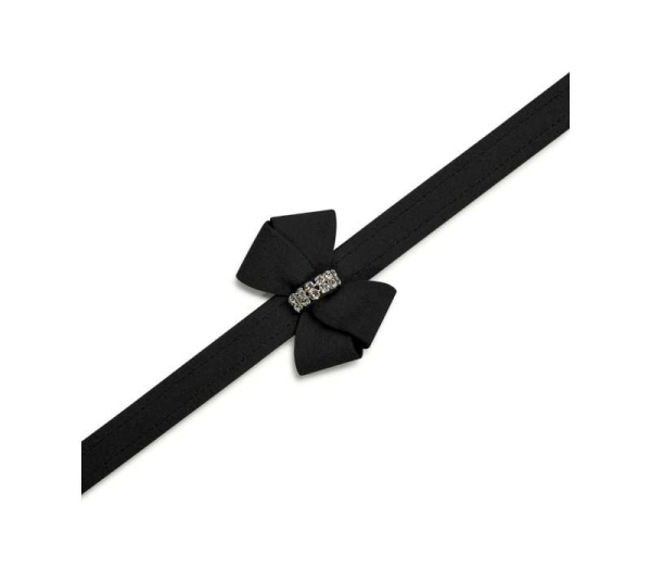 Black - Susan Lanci Designs Nouveau Bow Leash - 4 FT