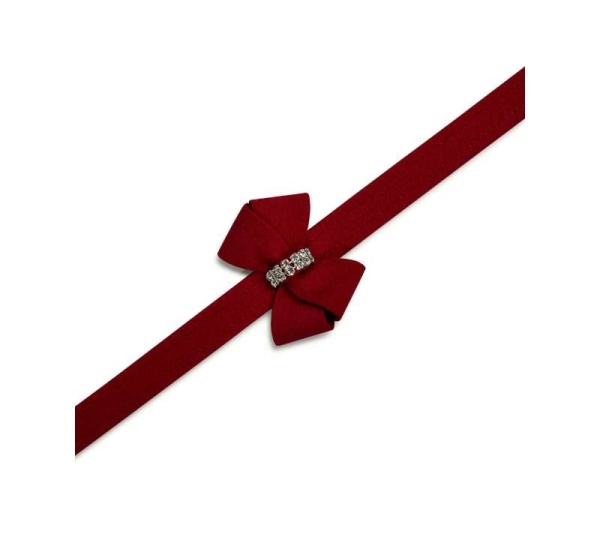 Red - Susan Lanci Designs Nouveau Bow Leash - 4 FT