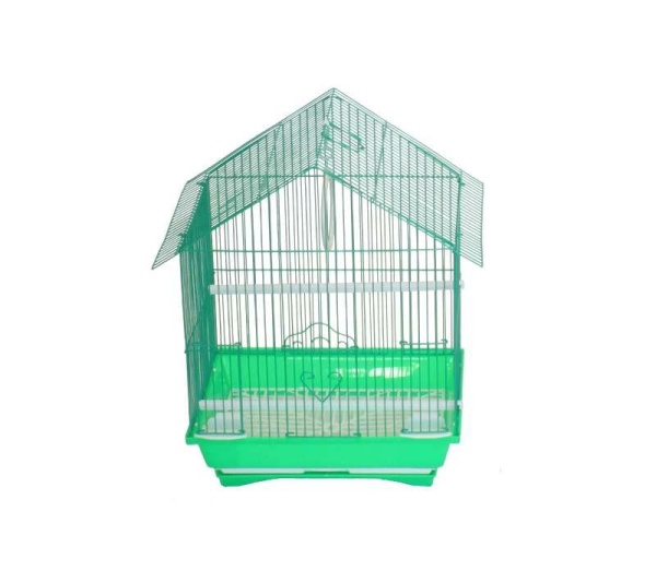Green - YML House Top Style Parakeet Cage - 13.3" x 10.8" x 17.8"