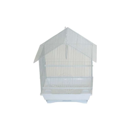 White - YML House Top Style Parakeet Cage - 13.3" x 10.8" x 17.8"