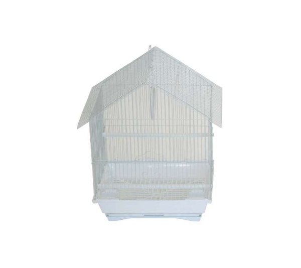 White - YML House Top Style Parakeet Cage - 13.3" x 10.8" x 17.8"