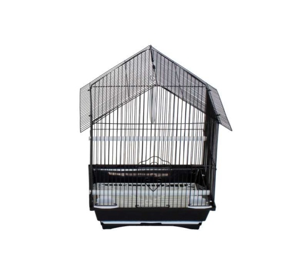 black - YML House Top Style Parakeet Cage - 13.3" x 10.8" x 17.8"
