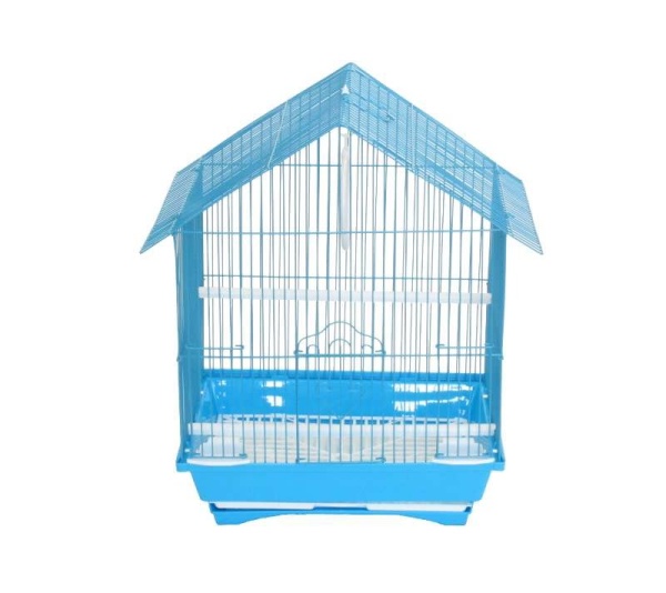 Blue - YML House Top Style Parakeet Cage - 11" x 9" x 16"