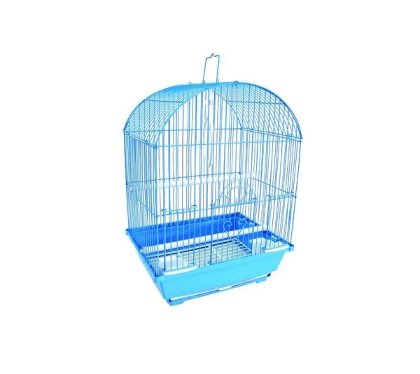 Blue - YML Round Top Style Parakeet Cage - 13.3" x 10.8" x 17.8"