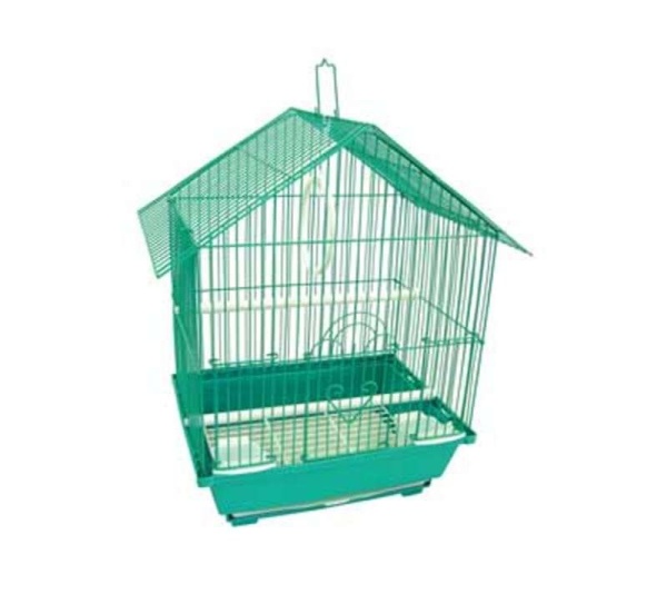 Green - YML House Top Style Parakeet Cage - 11" x 9" x 16"