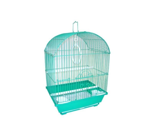Green - YML Round Top Style Parakeet Cage - 13.3" x 10.8" x 17.8"