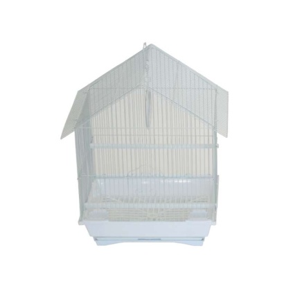 White - YML House Top Style Parakeet Cage - 11" x 9" x 16"