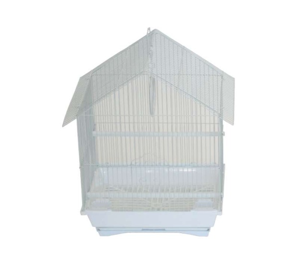 White - YML House Top Style Parakeet Cage - 11" x 9" x 16"