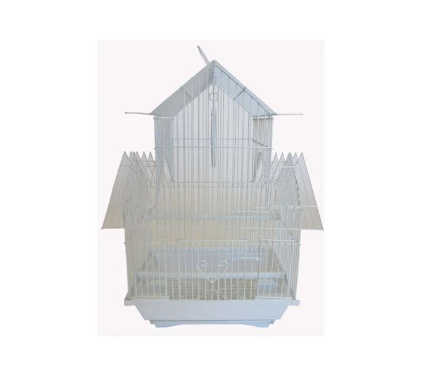 White - YML Pagoda Top Parakeet Cage - Small - 11" x 9" x 16"