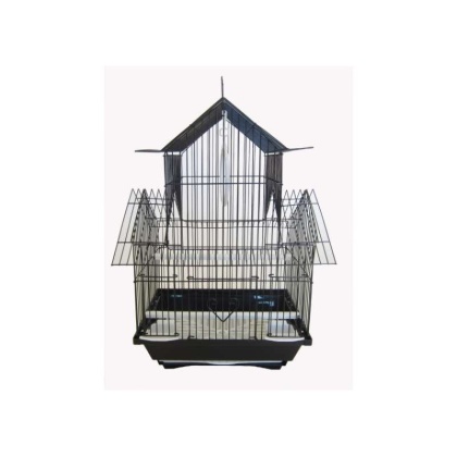 black - YML Pagoda Top Parakeet Cage - Small - 11" x 9" x 16"