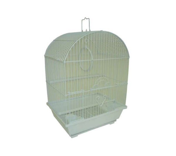 White - YML Round Top Style Parakeet Cage - 11 x 9 x 16