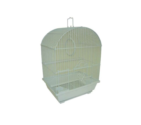 White - YML Round Top Style Parakeet Cage - 13.3" x 10.8" x 17.8"