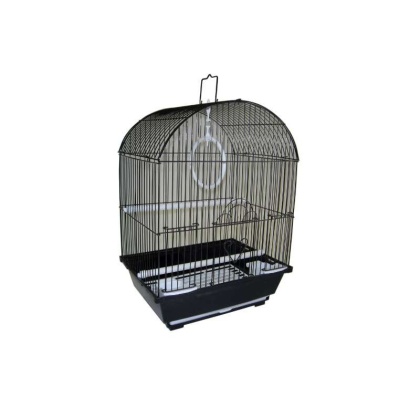 black - YML Round Top Style Parakeet Cage - 13.3" x 10.8" x 17.8"