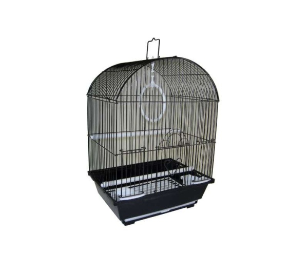 black - YML Round Top Style Parakeet Cage - 13.3" x 10.8" x 17.8"