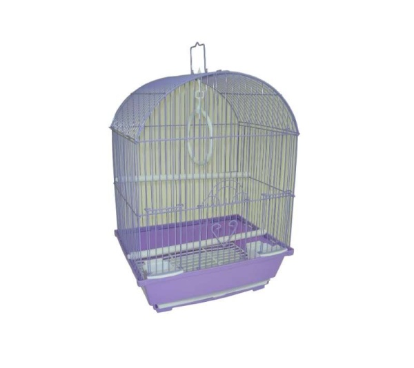 purple - YML Round Top Style Parakeet Cage - 11 x 9 x 16