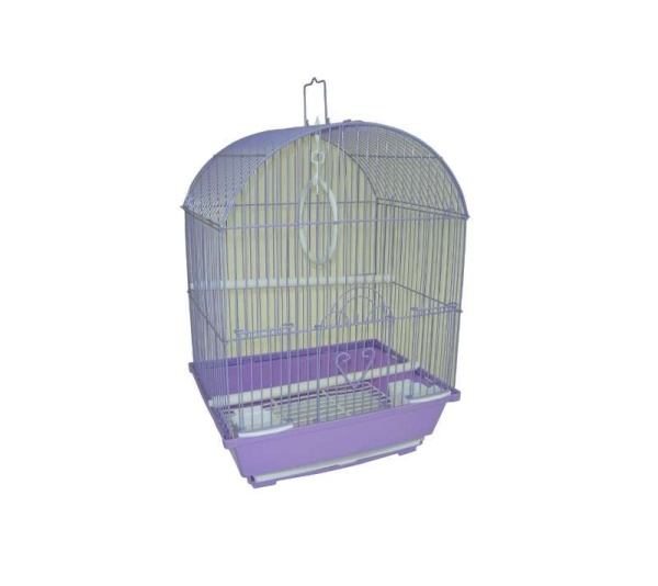 purple - YML Round Top Style Parakeet Cage - 13.3" x 10.8" x 17.8"