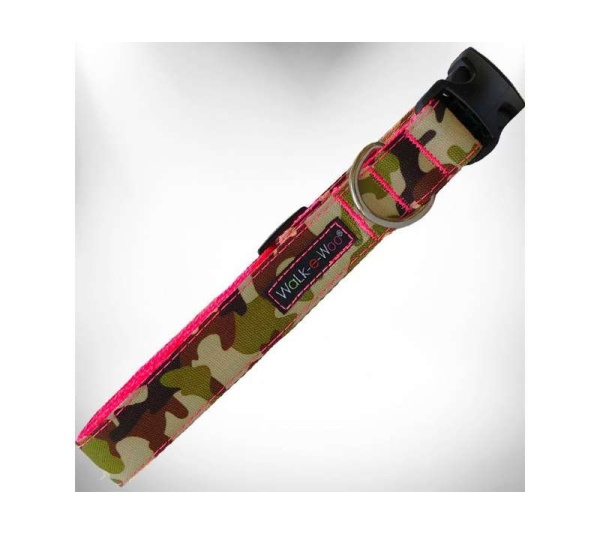 Hot Pink Camo - Camo Dog Collars - XL 1.5" wide fits 18-28" neck