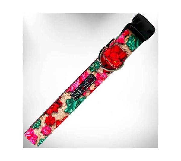 Mayan Flowers - Flower Dog Collars - XS 5/8" width fits 8-12" neck