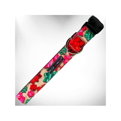 Mayan Flowers - Flower Dog Collars - L 1" width fits 14-25" neck