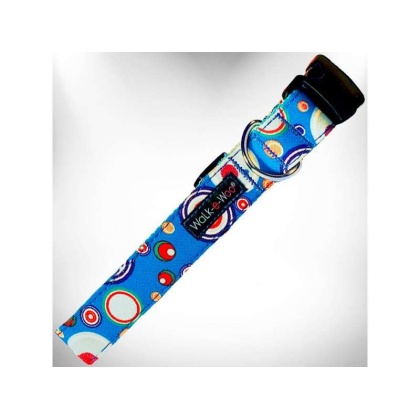 Blue - Martini Dog Collars - L 1" width fits 14-25" neck