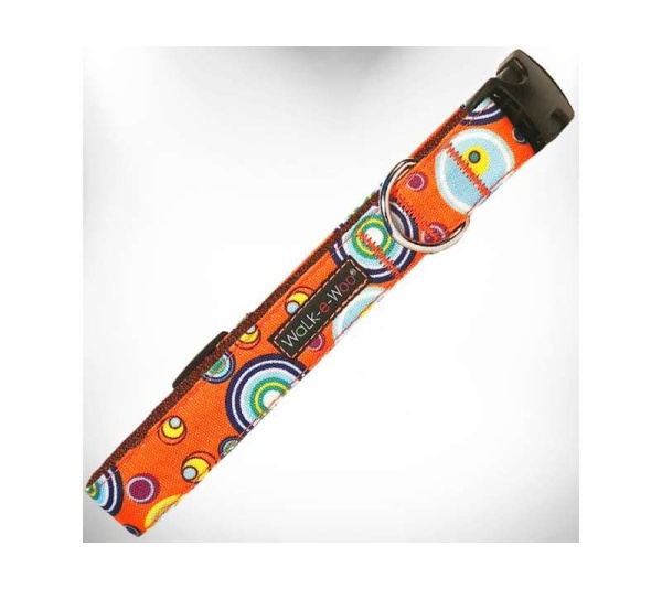 Orange - Martini Dog Collars - L 1" width fits 14-25" neck