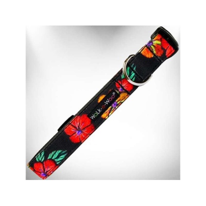Flowers on Black - Nature-Lover Collars - L 1" width fits 14-25" neck