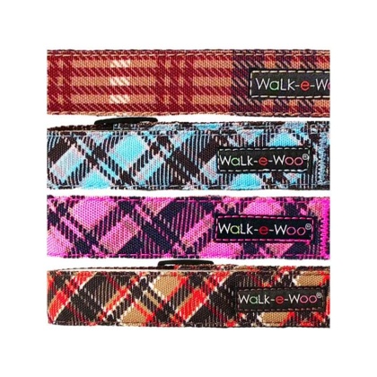 Hot Pink - Plaid Dog Collars - XS 5/8" width fits 8-12" neck