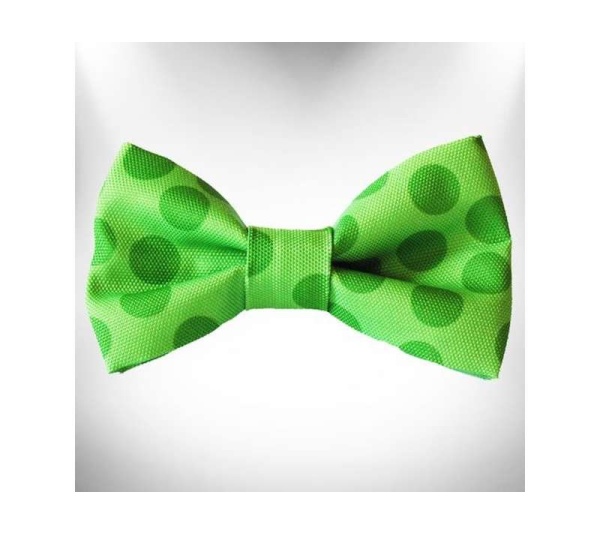 Green - Polka Dot Dog - Monotone Bow Tie